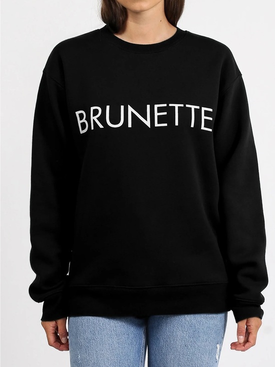 Sweaters - Brunette The Label “BRUNETTE” Crewneck Sweatshirt Black Oversized XS/S
